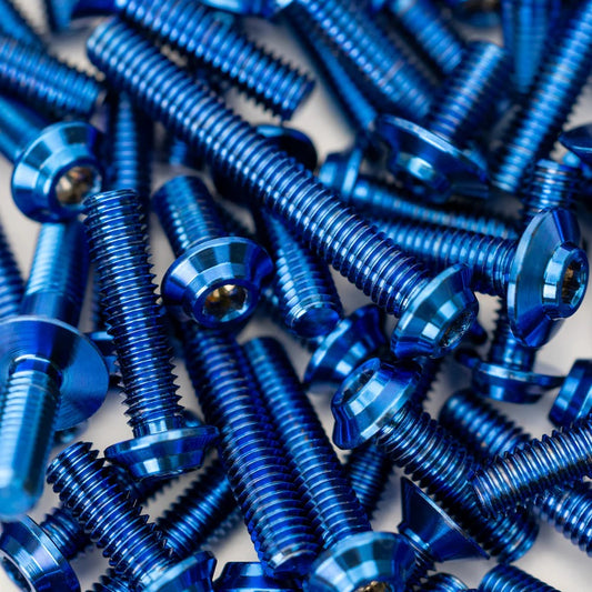 Pro Duty Titanium Upper Screw Set, Tamiya TRF 421, Blue