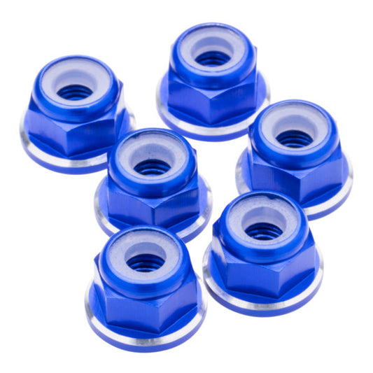 7075 Aluminum M3 Flanged Locknuts - Dark Blue Shine -