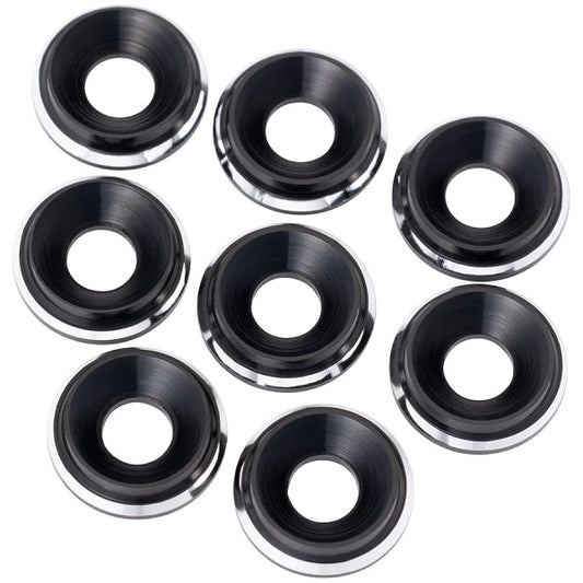 7075 LowPro Countersunk Washers, M3, Black Shine, 8pcs