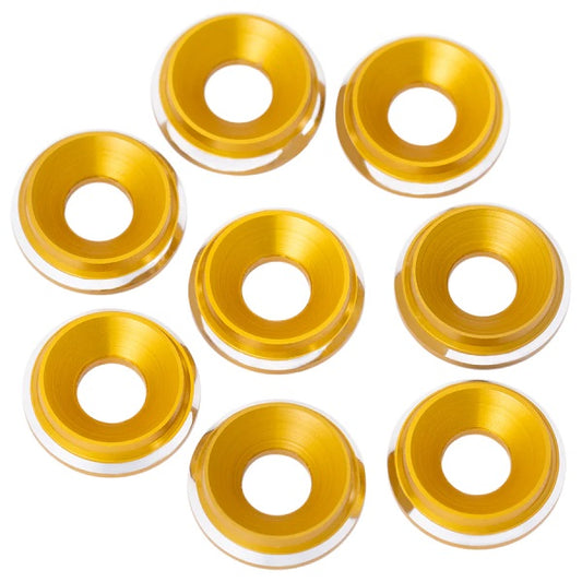 7075 LowPro Countersunk Washers, M3, Gold Shine, 8pcs