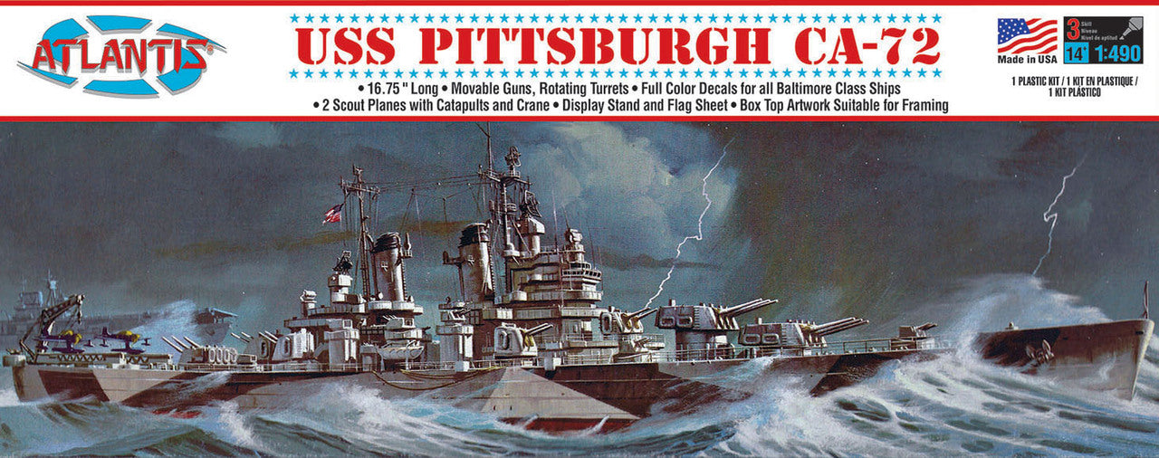 1/490 USS Pittsburgh CA-72 Heavy Cruiser Plastic Model