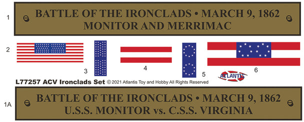 Monitor and Merrimack Civil War Set Plastic Model Kit