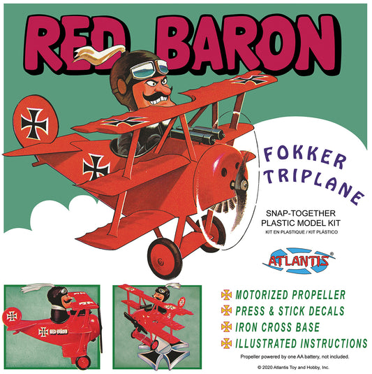 Red Baron Fokker Tri Plane Snap Plastic Model Kit