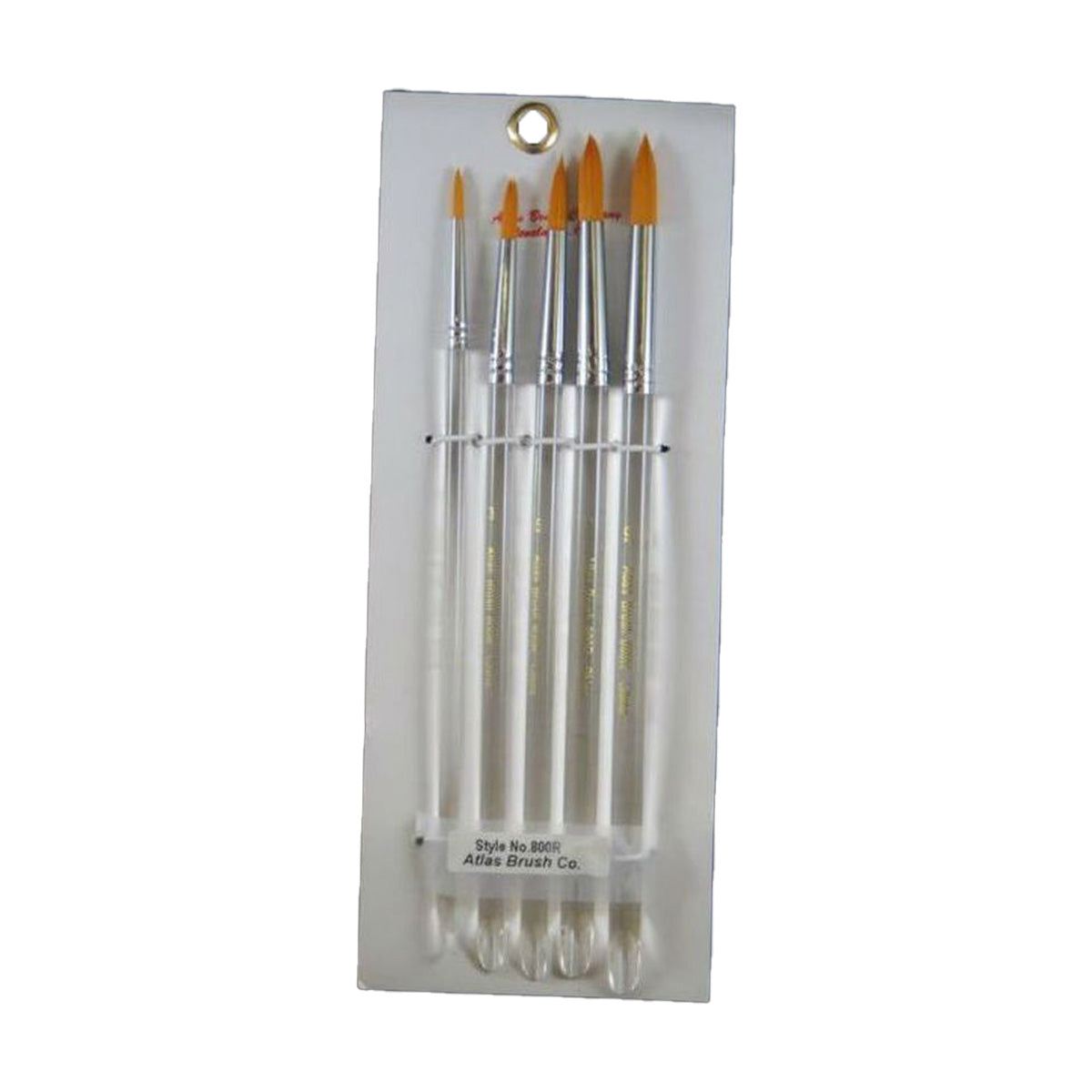 Golden Taklon Brush Set in 5 Sizes 9, 7, 5, 3, 1