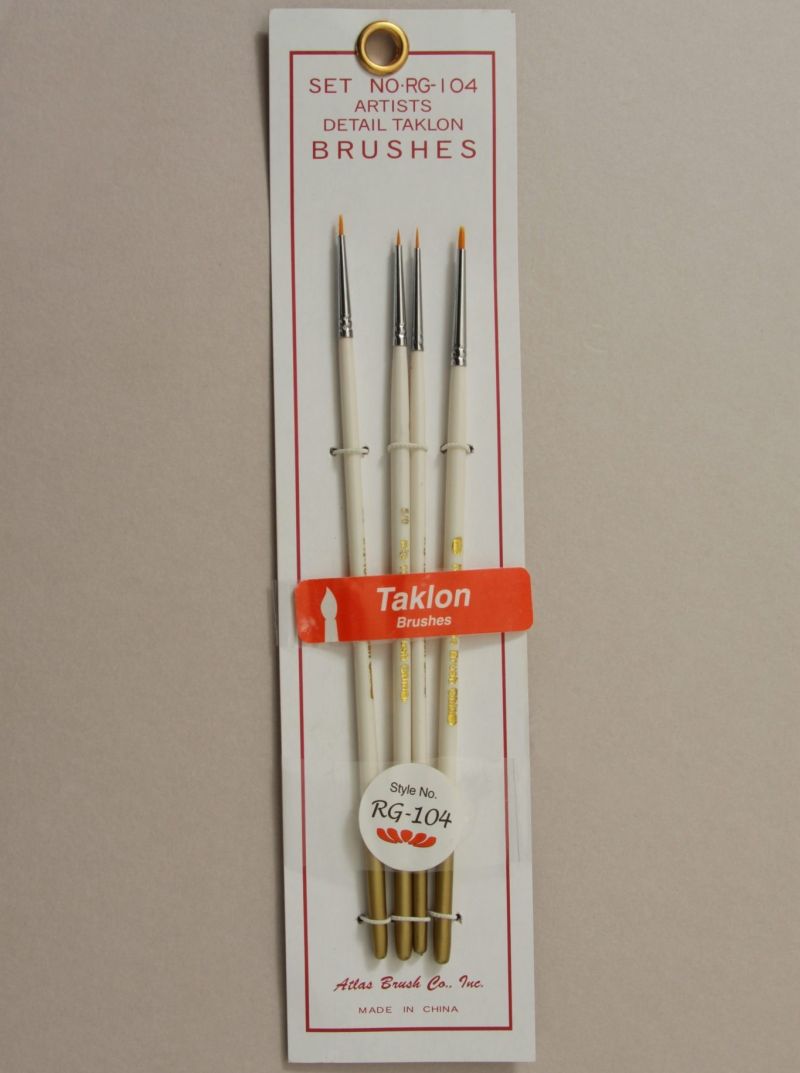 Golden Taklon Detail Brush Set 4 Sizes