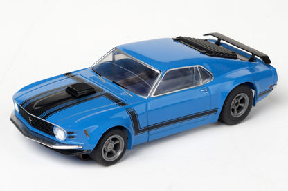 Mustang Boss 302, Blue, HO Scale Slot Car