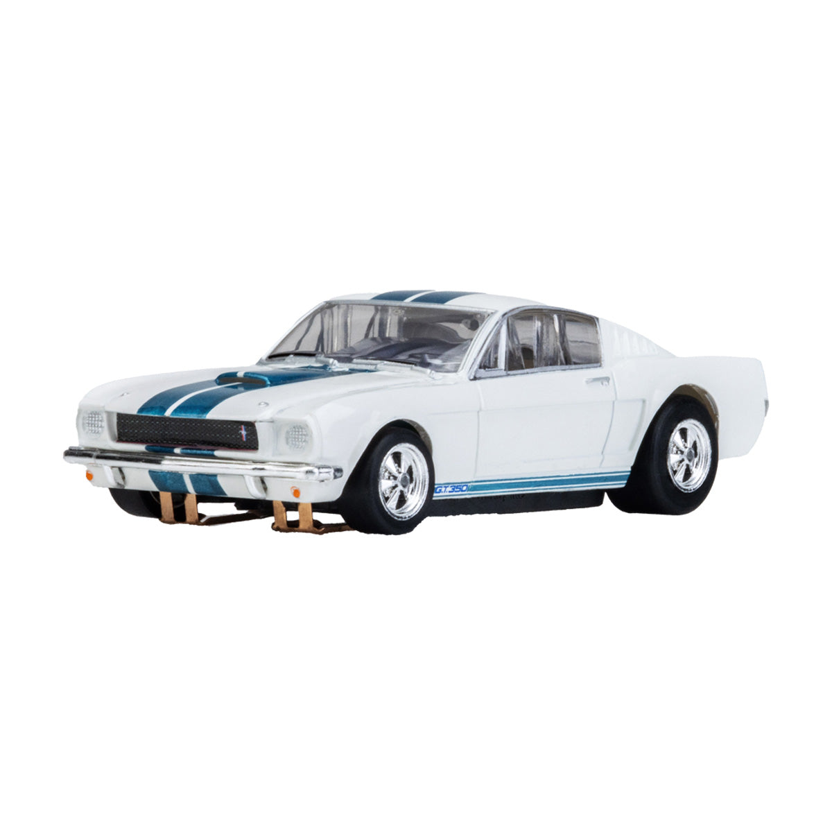 1965 Shelby Mustang GT350 White/Blue HO Slot Car Set