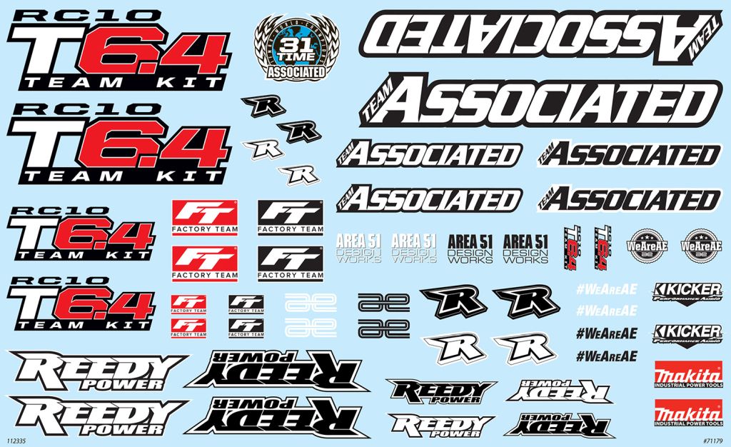 RC10T6.4 Decal Sheet