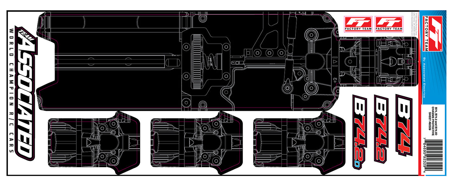 RC10B74.2 FT Chassis Protective Sheet, Printed