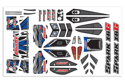 Body Decal Sheet, Spark XB6, Blue, 1pc