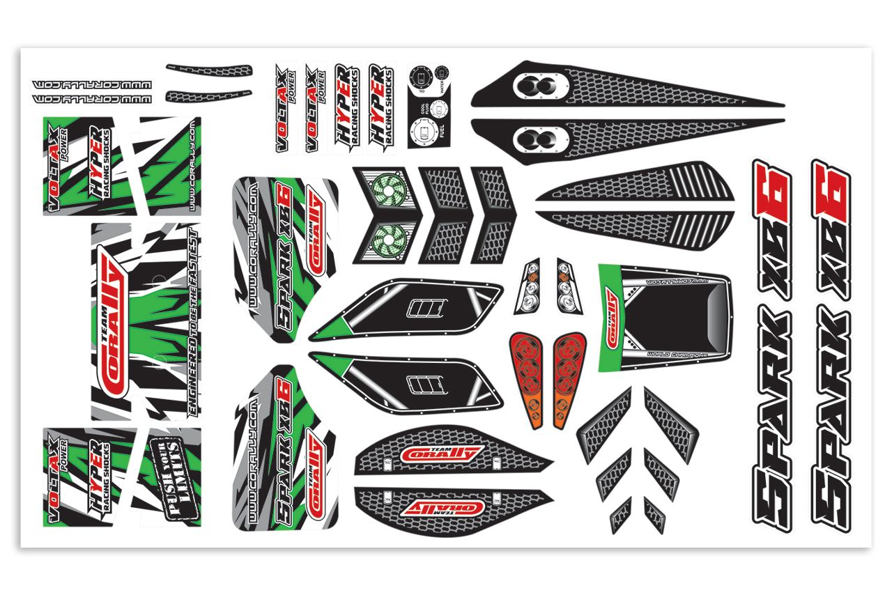 Body Decal Sheet, Spark XB6, Green, 1pc