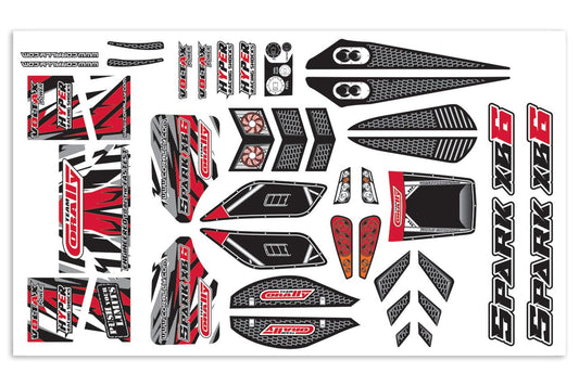 Body Decal Sheet, Spark XB6, Red, 1pc