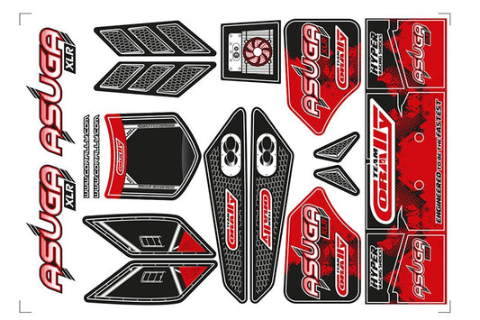 Body Decal Sheet, Asuga XLR, Red