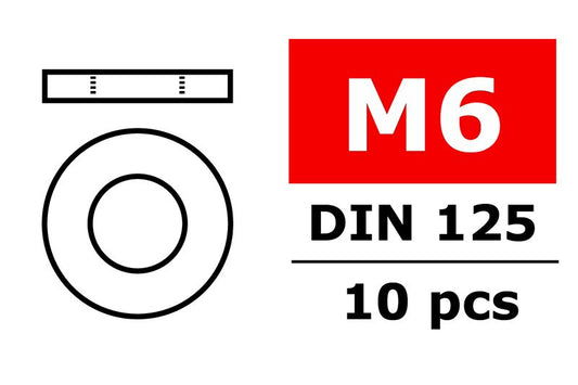 Washer M6, Galvanized Steel, 10pcs