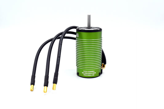 4-Pole Sensored Brushless Motor, 1515-2200KV, 12AWG, 4mm