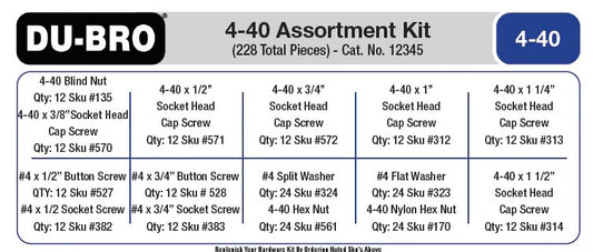 4-40 Hardware Assortment Kit, 228pcs