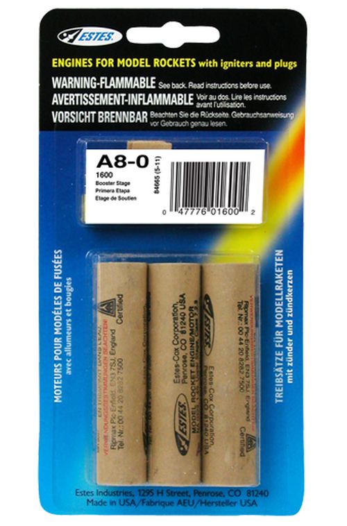 A8-0 Model Rocket Engines (3pk)