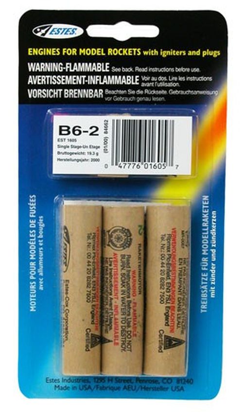 B6-2 Model Rocket Engines (3pk)