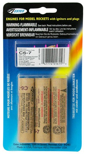 C6-7 Model Rocket Engines (3pk)