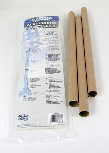 BT-50 Body Tube, for Model Rockets (3pk)