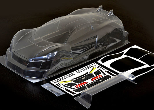 R TEK 1/10 USGT Race Body, Clear Lexan with Wing