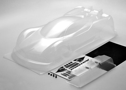 P1-Z 1/10 USGT Race Body, Clear Lexan w/ Wing