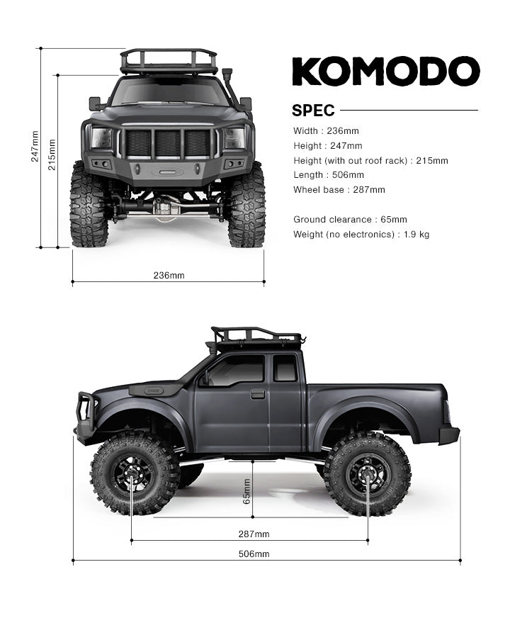 KOMODO RTR, GS01 4WD Off-Road Adventure Vehicle, Assembled,