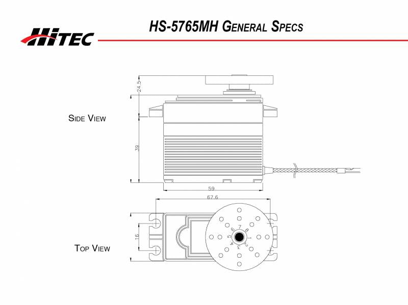 HS-5765MH High Voltage, Metal Gear, Giant Scale Servo .13sec