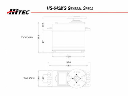 HS-645MG Ultra Torque MG Ball Bearing Servo, .20sec/133oz