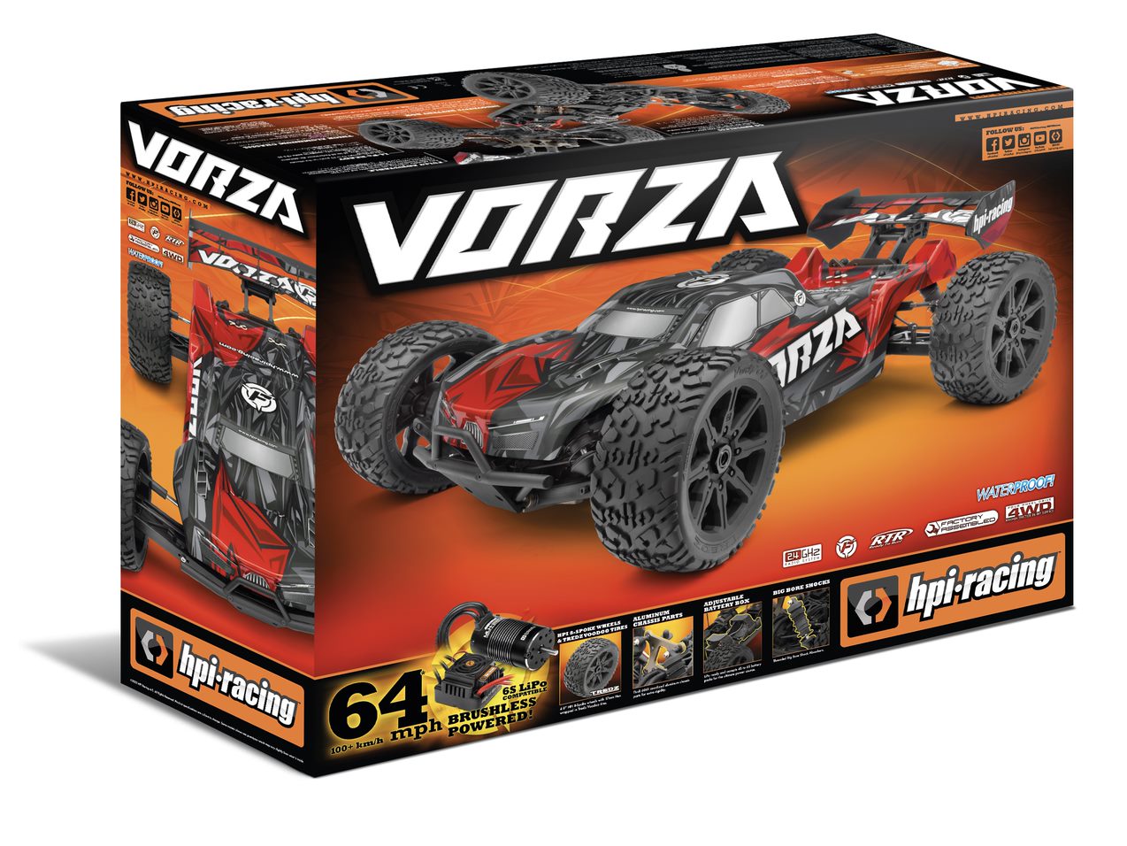 Vorza Flux Truggy, 1/8 4WD RTR Brushless w/2.4GHz Radio