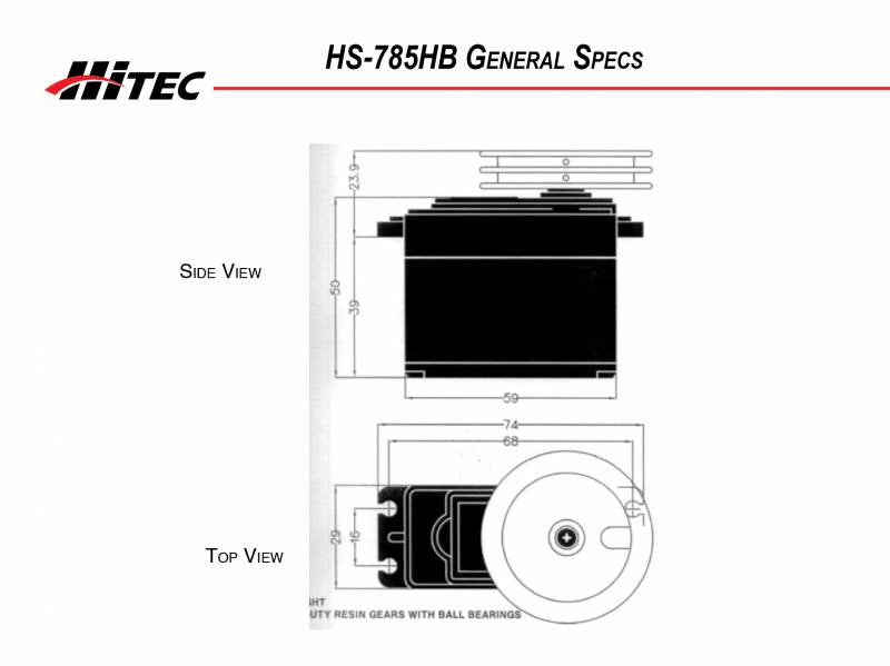 HS-785HB Karbonite, 3.5 Turn Winch Servo, 1.38sec/183oz