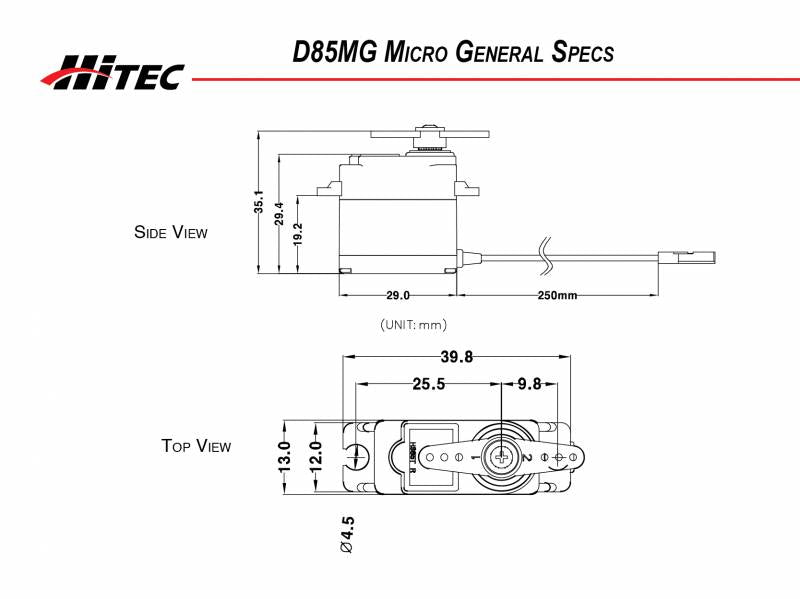 D85MG 32 Bit Premium Metal Gear Micro Servo .13sec/60oz