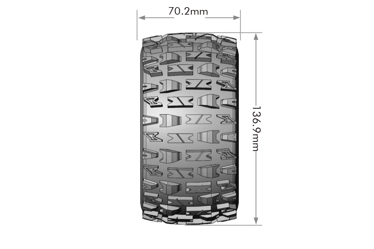 MFT MT-Pioneer 1/10 Monster Truck Tires, 1/2" Offset, 17mm