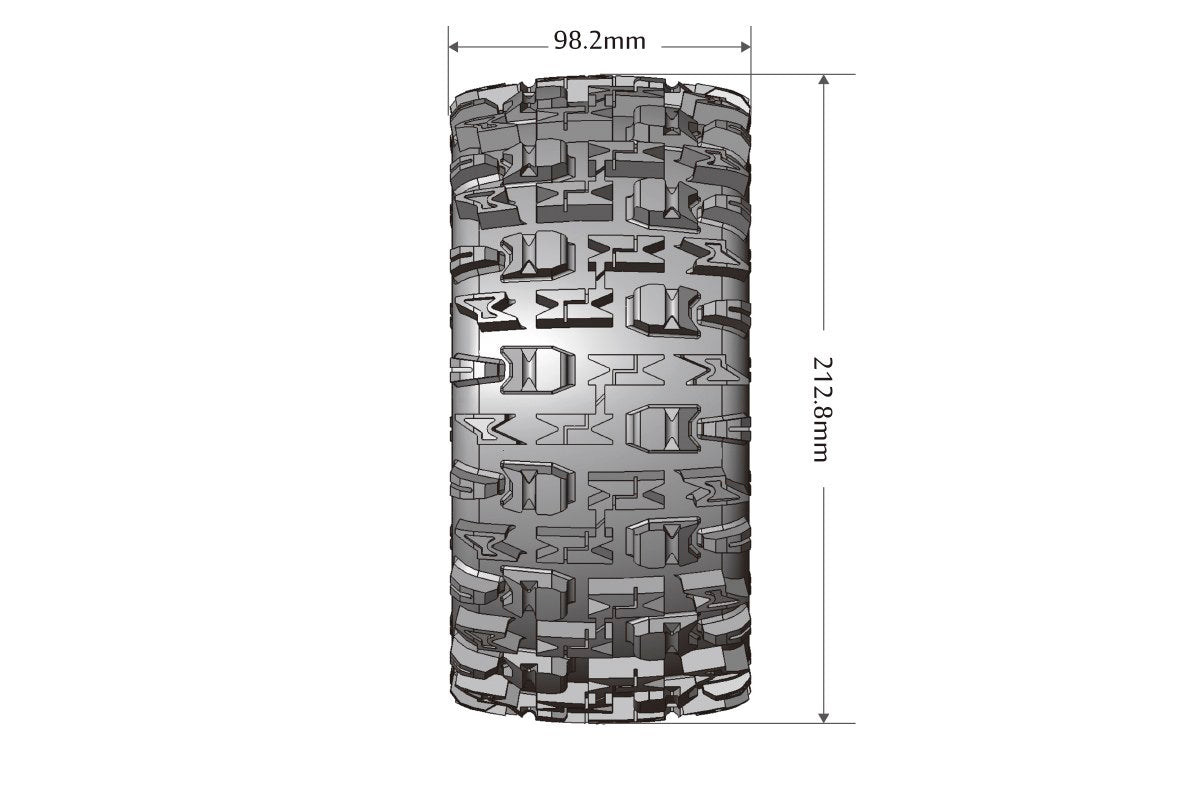 MFT X-Pioneer Sport Monster Truck Tires, 24mm Hex, Mounted