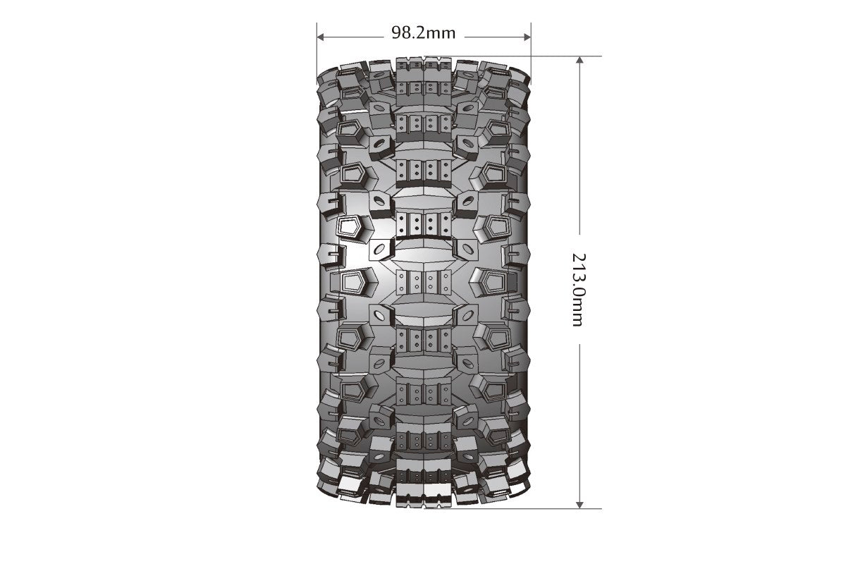 MFT X-Uphill Sport Monster Truck Tires, 24mm Hex, Mounted