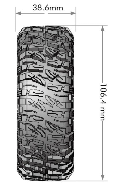 CR-Mallet 1/10  1.9" Crawler Class 1 Tires, 7mm Hex, Super