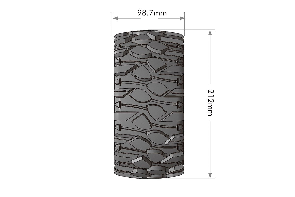 MFT X-Rowdy Sport Monster Truck Tires, 24mm Hex, Mounted