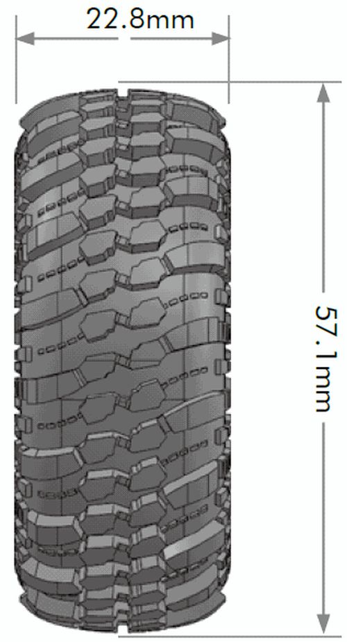 CR-Champ 1/18, 1/24 1.0" Crawler Tires, 7mm Hex, Super