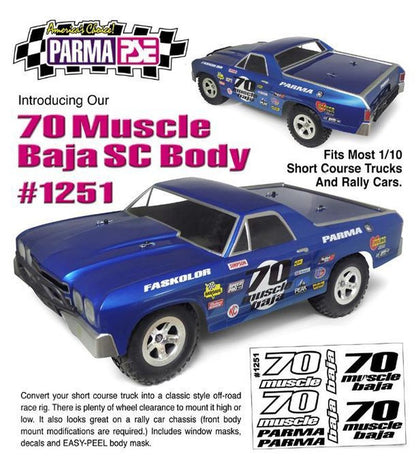 1/10 Parma '70 Muscle Baja Short Course Clear Body