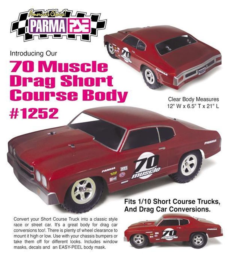 1/10 Parma '70 Muscle Baja Short Course Drag Clear Body