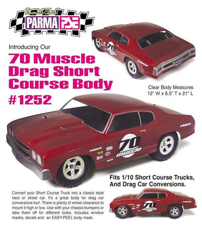 1/10 Parma '70 Muscle Baja Short Course Drag Clear Body