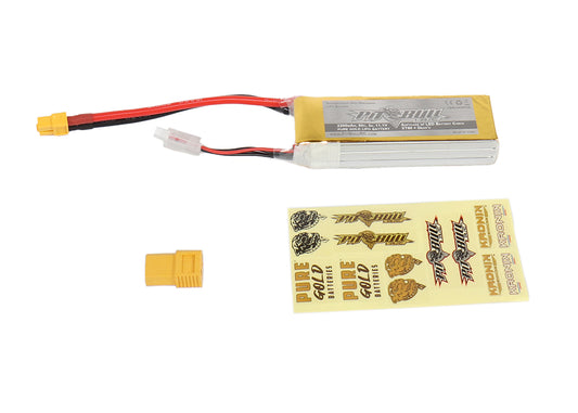 Pure Gold 50c 3s 2200mAh 11.1V Softcase Lipo Battery, w/ LED