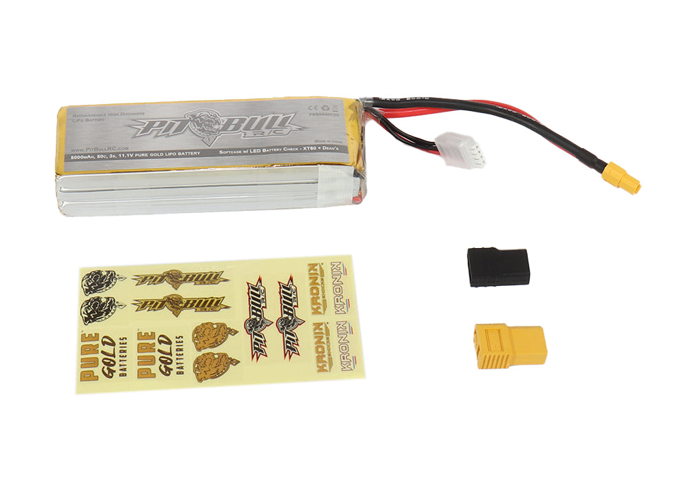 Pure Gold 50c 3s 5000mAh 11.1V Lipo Battery, w/ LED Battery C