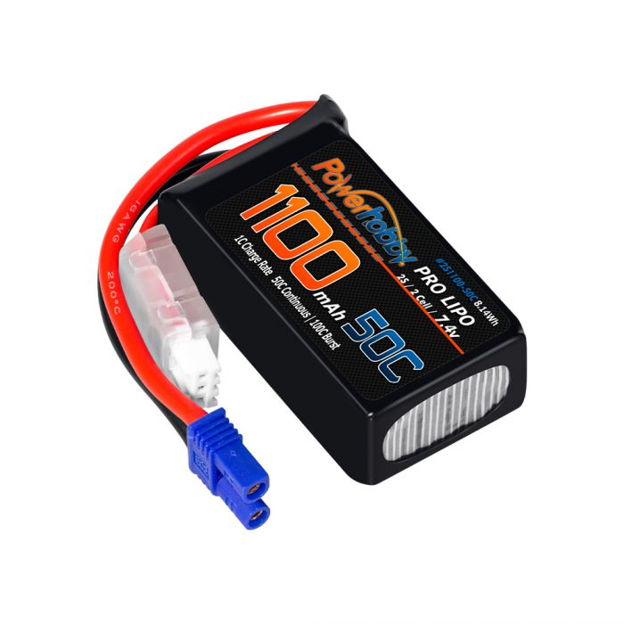 2S 1100mAh 50C LiPo Battery w/ EC2 Plug: Losi Mini-T/B, JRX2