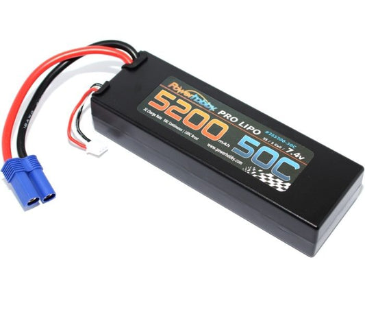 5200mAh 7.4V 2S 50C LiPo Battery with Hardwired EC5