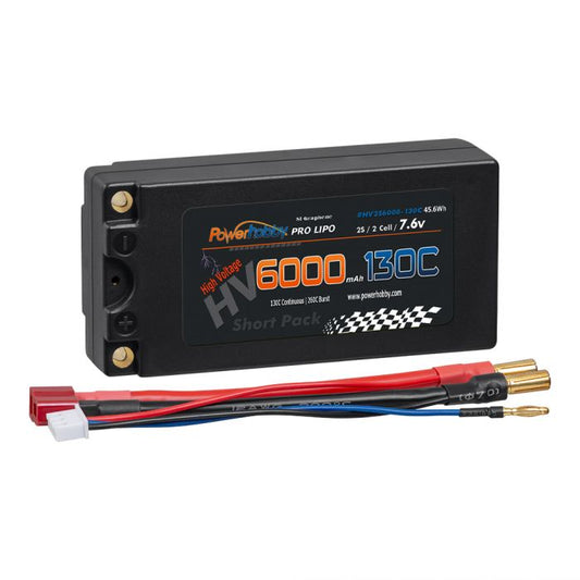 2S 7.6V 6000mah 130C HV + Graphene Shorty Lipo Battery