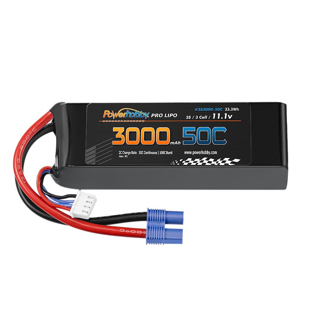 3S 11.1V 3000mAh 50C LiPo Battery Pack w/ EC3 Connector