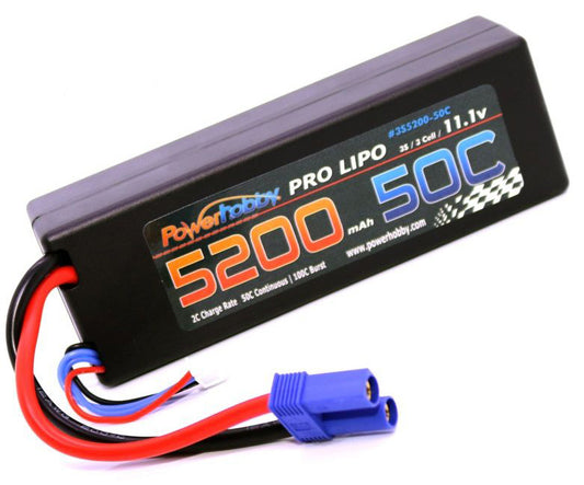 5200mAh 11.1V 3S 50C LiPo Battery with Hard Case EC5