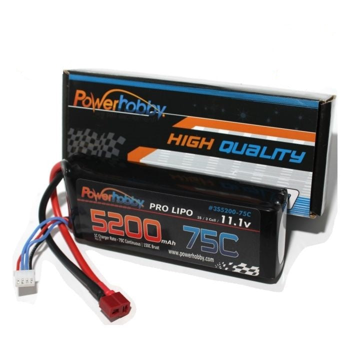 3S 11.1V 5200MAH 75C W/Deans