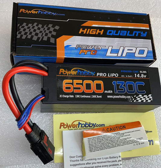 4S 14.8V 6500mah 130c GRAPHENE Lipo Battery w QS8 connector